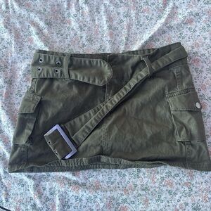 Refuge Khaki Mini Skirt with Belt